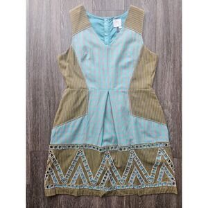 HD in Paris Women's Size 16P Aqua Green Eyelet Skirt Fitted Above Knee